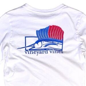 VINEYARD VINES white long sleeve Marlin T-shirt boys size 16 large